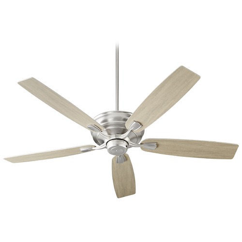 Quorum Lighting Gamble Satin Nickel Ceiling Fan Without Light by Quorum Lighting 50605-65