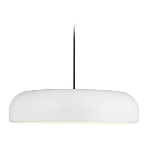 Kosa 18-Inch LED Pendant in Matte White by Visual Comfort Modern
