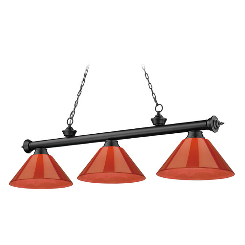 Cordon Matte Black Billiard Light by Z-Lite