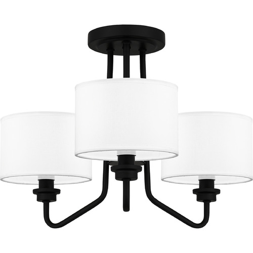 Quoizel Lighting Ainsdale Semi-Flush Mount in Matte Black by Quoizel Lighting QSF5607MBK