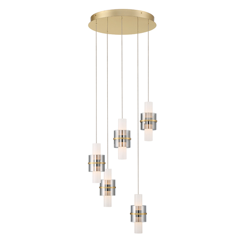 Rola 5-Light LED Chandelier in Gold by Eurofase Lighting