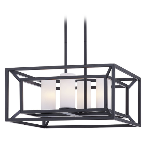 Design Classics Lighting Harmony 19-Inch Squared Pendant in Matte Black by Design Classics 1747-07 G174-W