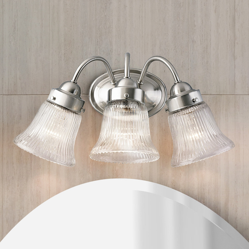 Economy Bathroom Light in Brushed Nickel by Progress Lighting