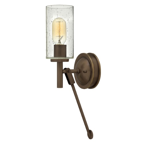 Hinkley Industrial Seeded Glass Wall Sconce Oiled Bronze by Hinkley 3380LZ