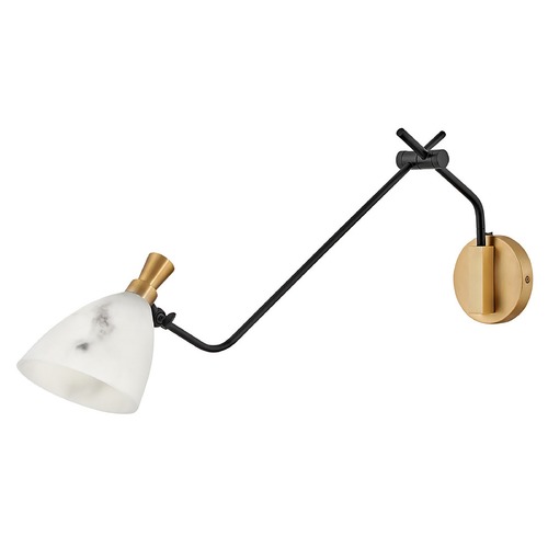 Hinkley Sinclair Single Light Sconce in Brass & Black by Hinkley Lighting 33792HB