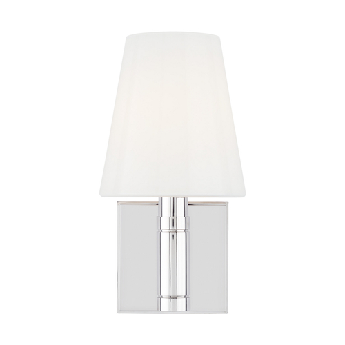 Thomas OBrien 10.63-Inch Tall Beckham Classic Polished Nickel Sconce by Visual Comfort Studio