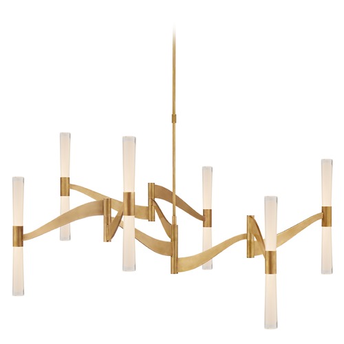 Visual Comfort Signature Collection Aerin Brenta Grande Chandelier in Antique Brass by Visual Comfort Signature ARN5472HABCG