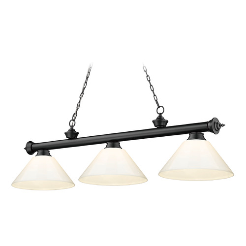 Z-Lite Cordon Matte Black Billiard Light by Z-Lite 2306-3MB-PWH