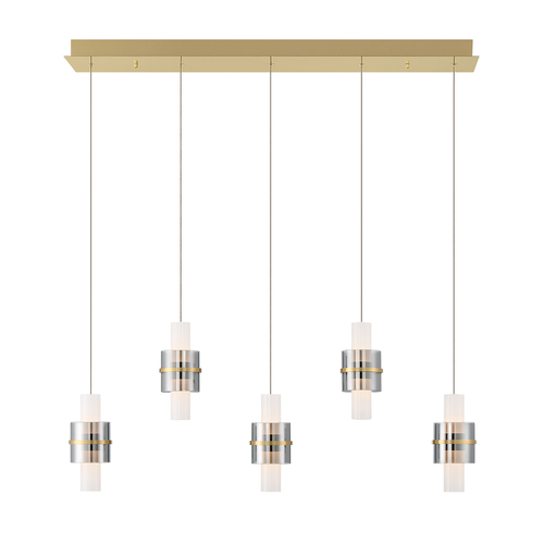 Rola 5-Light LED Linear Chandelier in Gold by Eurofase Lighting