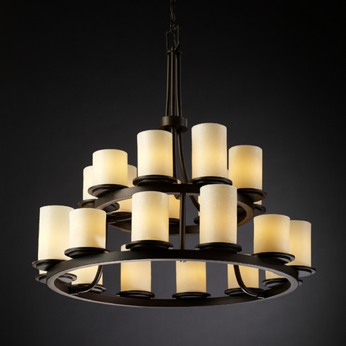 Justice Design Group Justice Design Group Candlearia Collection Chandelier CNDL-8767-10-CREM-DBRZ