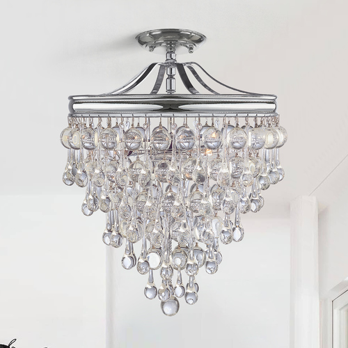 Crystorama Lighting Calypso Polished Chrome Semi-Flushmount Light