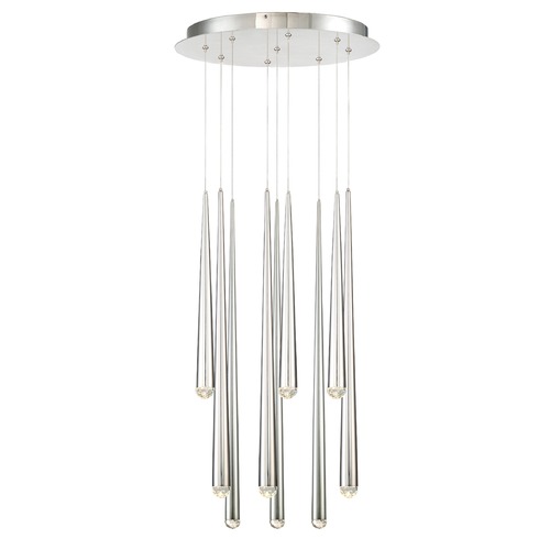 Cascade 9-Light LED Crystal Chandelier in Polished Nickel by Modern Forms