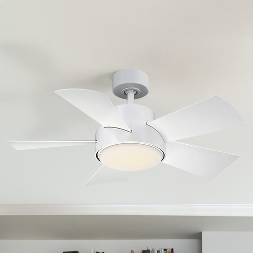 Modern Forms by WAC Lighting Modern Forms Vox Matte White LED Ceiling Fan with Light FR-W1802-38L-27-MW