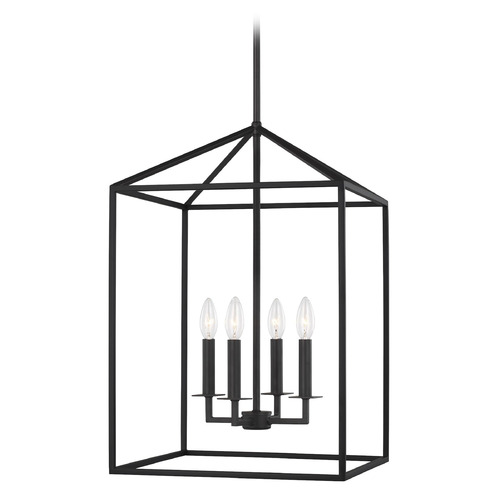 Perryton Medium Lantern in Midnight Black by Generation Lighting