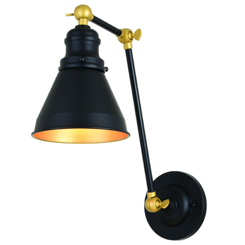 Vaxcel Lighting Alexis Oil Rubbed Bronze & Satin Gold Swing Arm Lamp