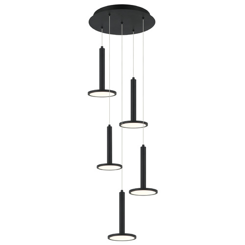 Matteo Lighting Extraterrestrial Matte Black LED Multi-Light Pendant