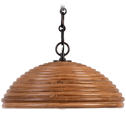 Linnea Bronze Natural Ribbon Glass Medium Chandelier