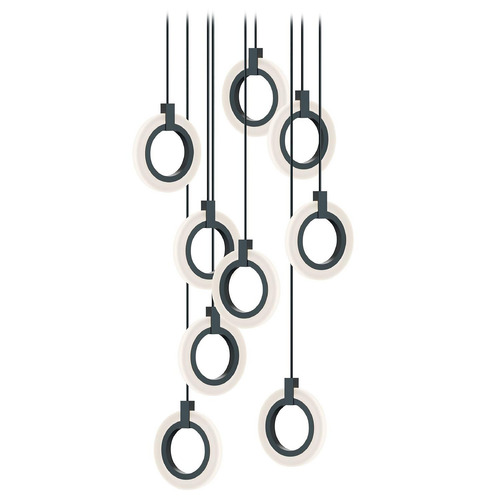 Afx Lighting Halo Black LED Multi-Light Pendant