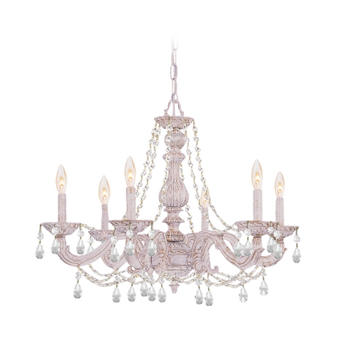 Sutton Crystal Chandelier in Antique White by Crystorama Lighting