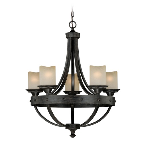 Halifax Black Walnut Chandelier by Vaxcel Lighting