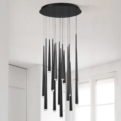 Cascade 15-Light LED Pendant in Black by Modern Forms