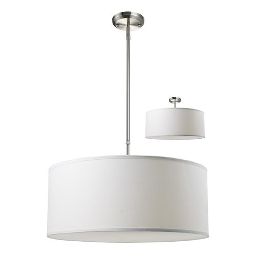 Z-Lite Z-Lite Albion Brushed Nickel Pendant Light with Drum Shade 171-24W-C