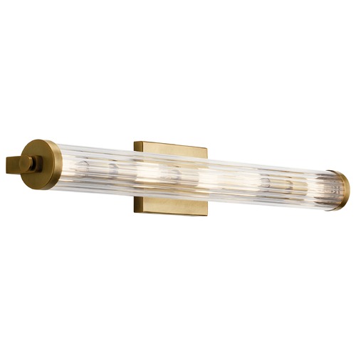Kichler Lighting Azores Natural Brass 5-Light Bathroom Light with Fluted Clear Glass 45650NBR