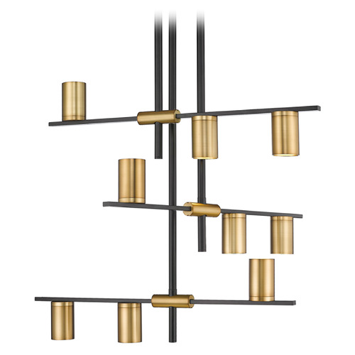 Calumet Matte Black & Olde Brass Chandelier by Z-Lite