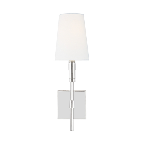 Thomas OBrien Beckham Classic 17-Inch Tall Polished Nickel Sconce by Visual Comfort Studio