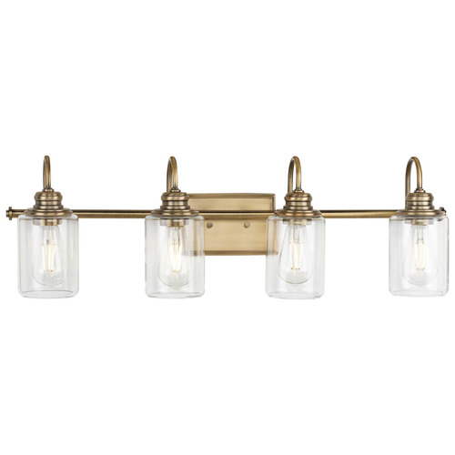 Progress Lighting Aiken Vintage Brass Bathroom Light