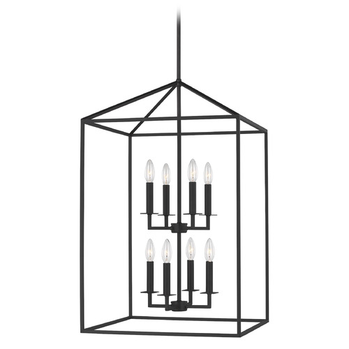 Perryton Large Lantern in Midnight Black by Generation Lighting