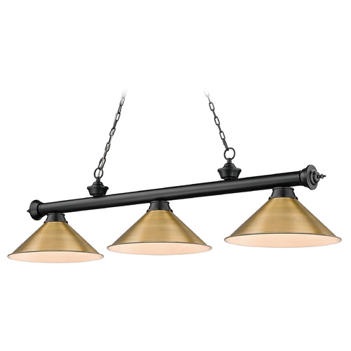 Z-Lite Cordon Matte Black Billiard Light by Z-Lite 2306-3MB-RB15