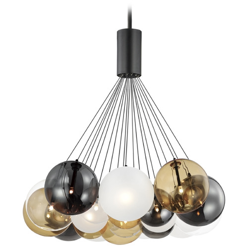 Burst Black LED Multi-Light Pendant by ET2 Lighting