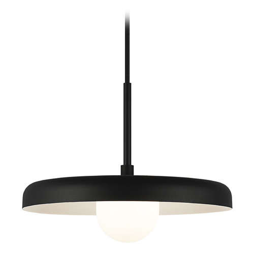 Matteo Lighting Matteo Lighting Creston Matte Black LED Pendant Light with Bowl / Dome Shade C34411MBOP