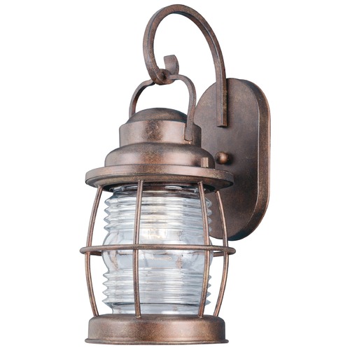 Kenroy Home Lighting Outdoor Wall Light with Clear Glass in Gilded Copper Finish 90952GC