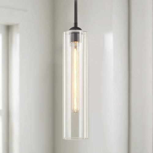 Design Classics Lighting Smoke Glass Industrial Mini-Pendant Bronze 581-220 GL1652C