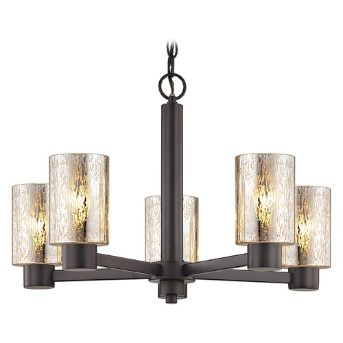 Mercury Glass Chandelier Bronze 5 Lights