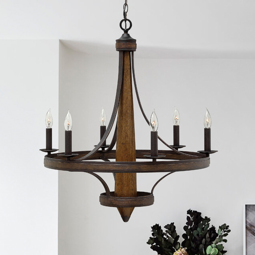 Fredrick Ramond Bastille Chandelier in Vintage Bronze & Chestnut by Fredrick Ramond FR41246VBZ