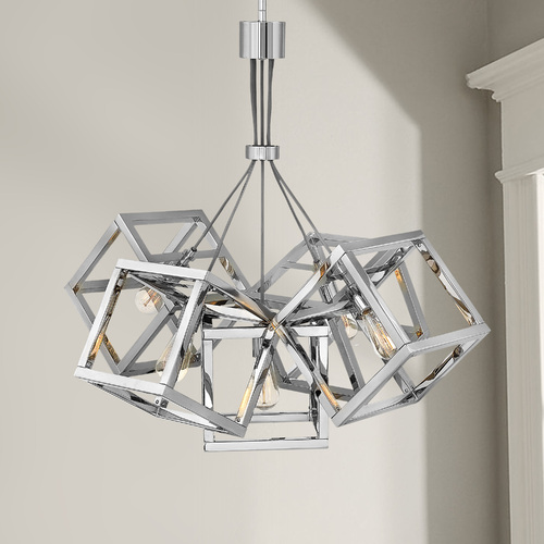Ensemble 28.25-Inch Chandelier in Polished Nickel by Fredrick Ramond