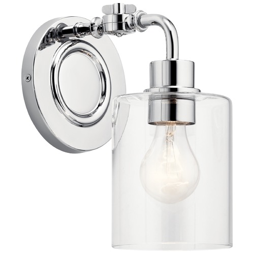 Kichler Lighting Gunnison Chrome Sconce with Clear Glass by Kichler Lighting 45664CH