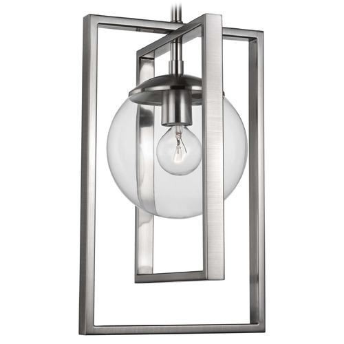 Progress Lighting Atwell Brushed Nickel Mini-Pendant Light with Globe Shade