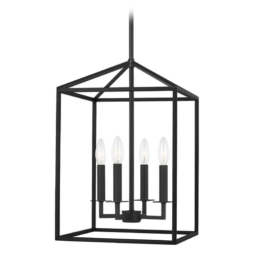 Perryton Small Lantern in Midnight Black by Generation Lighting