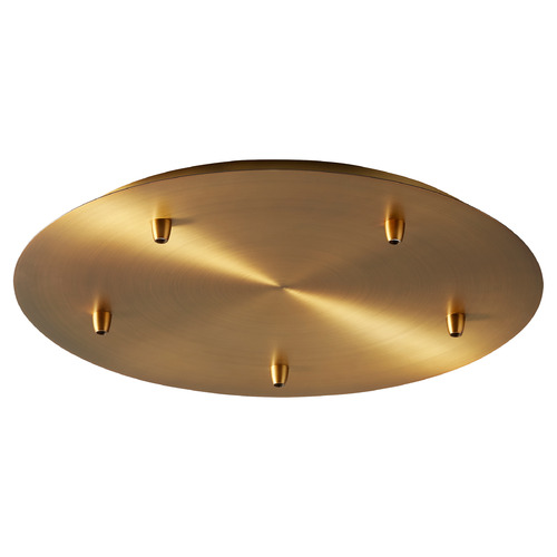 19-Inch 5-Light Multi-Port Canopy in Aged Brass by Oxygen Lighting
