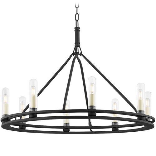 Troy Lighting Sutton Textured Black LED Outdoor Chandelier