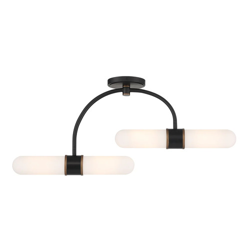Crystorama Lighting Brian Patrick Flynn Capsule Semi-Flush in Black & Gold by Crystorama CAP-8514-MK-TG