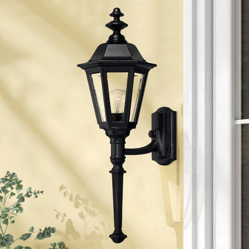 Hinkley Outdoor Wall Light with Clear Glass in Black Finish 1410BK