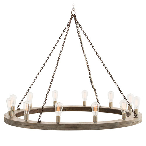 Geoffrey 48-Inch Medium Chandelier in Grey Wood by Arteriors Home