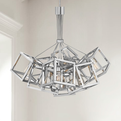 Ensemble 36-Inch Chandelier in Polished Nickel by Fredrick Ramond