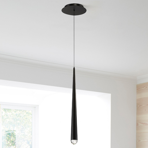 Modern Forms by WAC Lighting Cascade 18.90-Inch High LED Mini Pendant in Black by Modern Forms PD-41719-BK