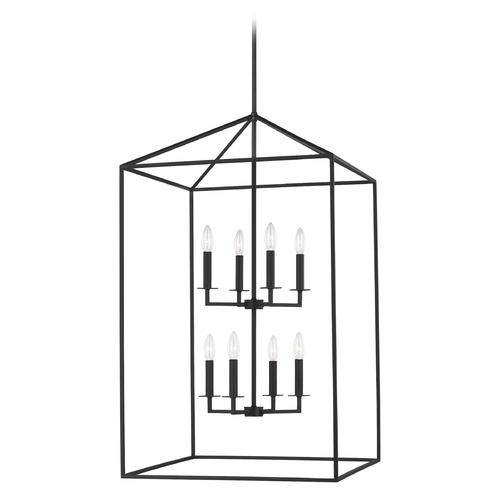 Perryton Extra Large Lantern in Midnight Black by Generation Lighting